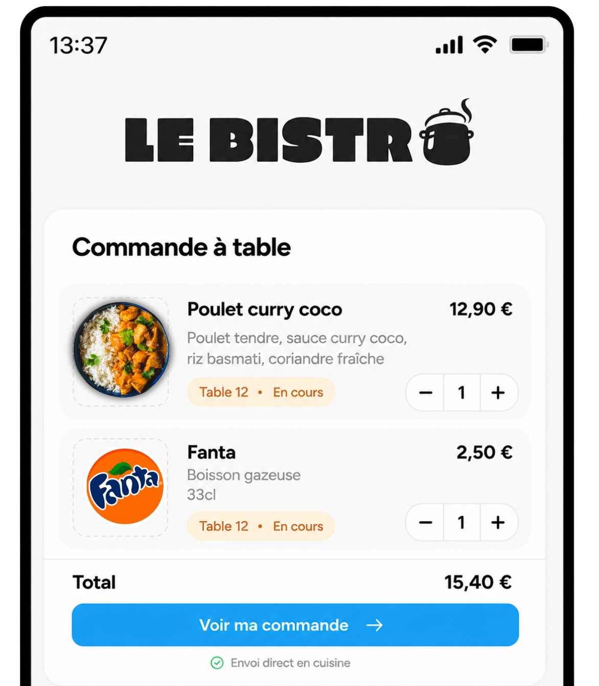Commande à table